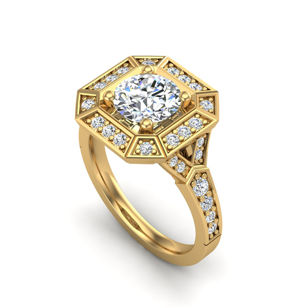 Alessandra Halo Engagement Ring